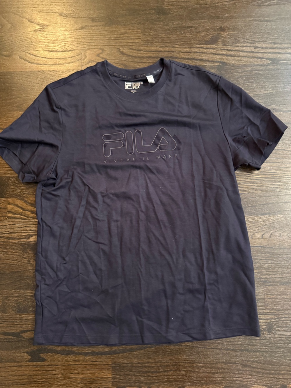 Fila Men's Navy Short-Sleeve Logo Tee size 2XL